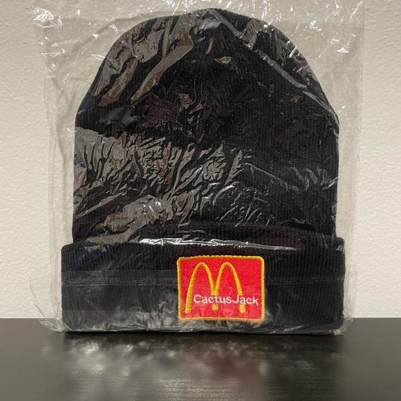 Cactus Jack McDonald’s Beanie Bundle X2 Black & Brown NEW Travis Scott Hip Hop - Picture 2 of 5